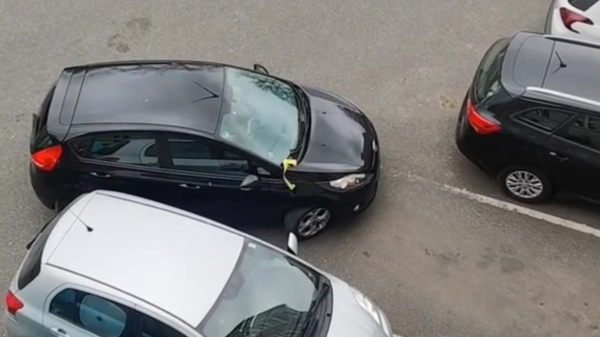 Verlaten van parkeervak blijkt voor deze bestuurder extreem ingewikkeld