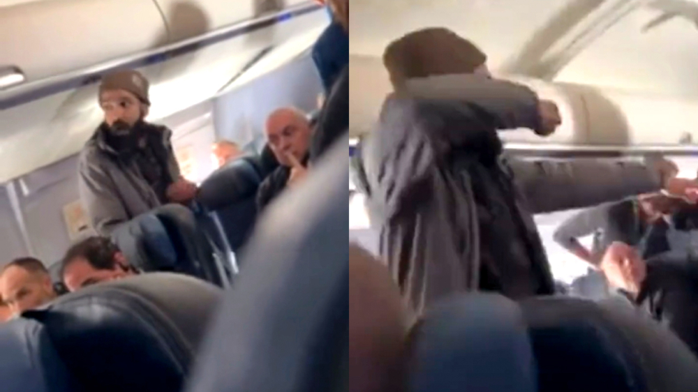 Geflipte United-passagier dreigt stewardess met gebroken lepel en wil nooduitgang openen
