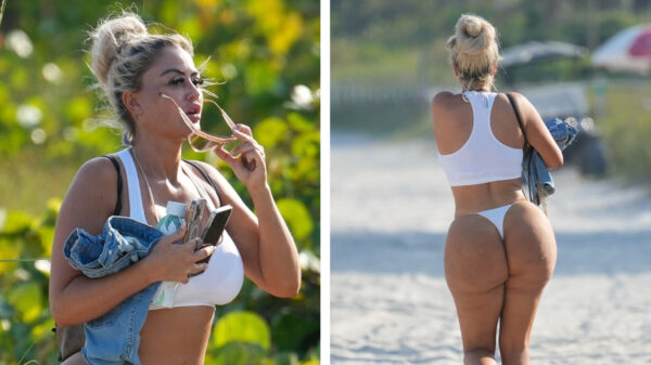 Even een stukje wandelen met de enorme billen van model Danii Banks
