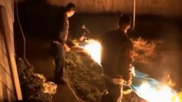 Een slip ‘n slide door deze vuurzee was misschien niet een heel slim idee