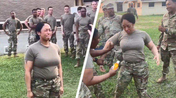 G.I. Jannie gaat volledig uit haar gieter tijdens d'r eerste pepperspray-training