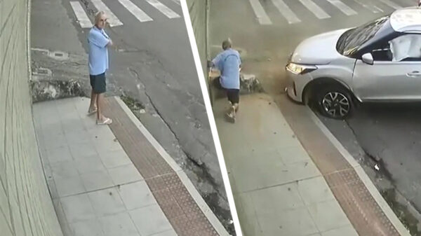 Close call van de week: voetganger nét niet ondersteboven gereden