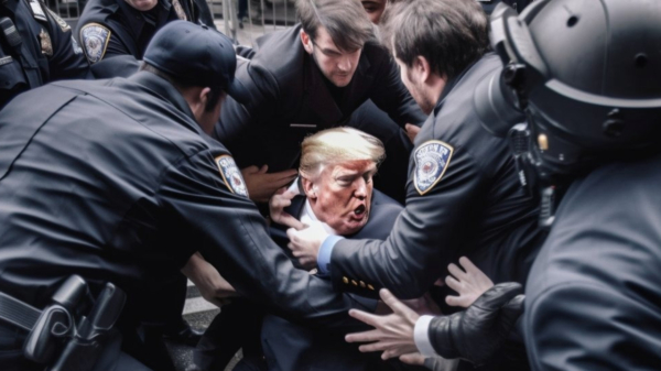 Foto's van de "arrestatie van Donald Trump" gaan massaal viraal op Twitter