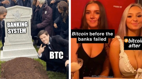 Bitcoin is niet omgevallen in tegenstelling tot Credit Suisse, dus dat vieren we met 30 nieuwe crypto memes!