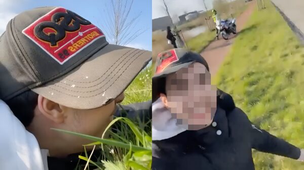 Goed om te zien dat de jeugd nog lekker verstoppertje speelt met de politie