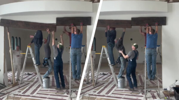 Collega op de bouw deelt gratis neuscorrecties uit