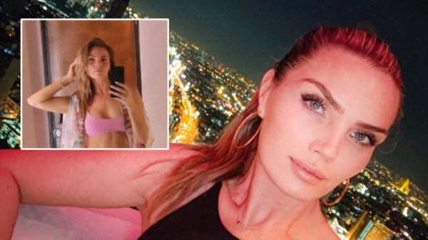 Kim Feenstra besloot de lente te vieren met een roze bikini