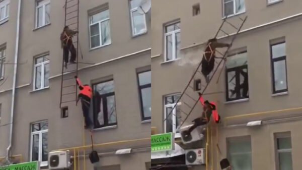 Bouwvakkers maken harde val nadat ladder bezwijkt onder hun gewicht