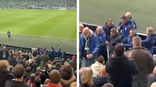 Biergooier krijgt corrigerende tik nadat Groningen - NEC definitief is gestaakt