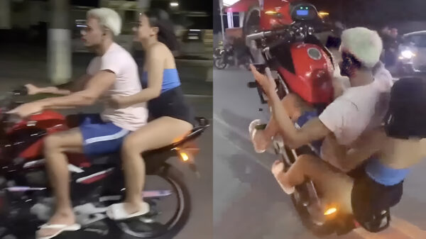 Tip van de dag: stunten met je vriendin achterop is nooit een goed idee