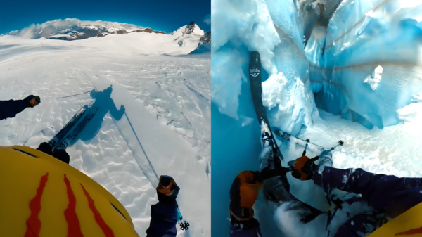 Franse skiër 'Les Powtos' overleeft op wonderbaarlijke wijze de val in de gletsjerspleet