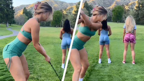 Lele Pons en de meiden slaan een balletje op de golfbaan