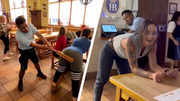 De shotjes in restaurant Hofbräuhaus komen nog steeds hard aan