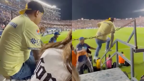 Veldbestormer schakelt zichzelf uit nadat hij soepeltjes van een trap springt