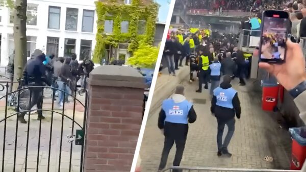 Hooligans AZ bestormen aanhang van Westham United na 0-1 nederlaag