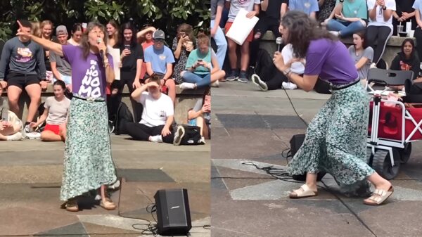 Vrouw waarschuwt op universiteit in Louisiana om géén alcohol te drinken