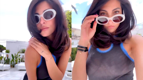 Anna Nooshin is op Ibiza en laat vol trots haar nieuwe 'coup soleil' zien