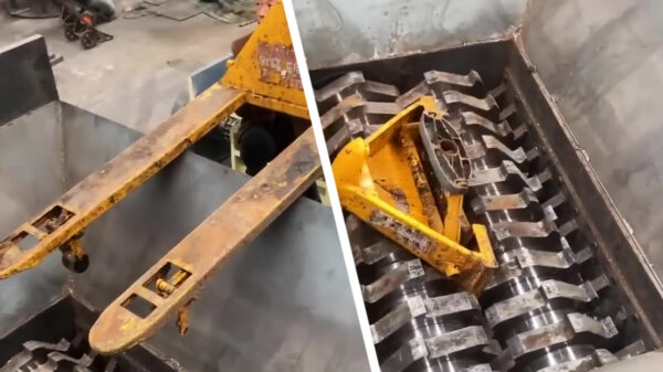 De shredder maakt vandaag korte metten met een palletwagen