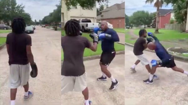 Een vriendschappelijk potje boksen in 'da hood' was van korte duur