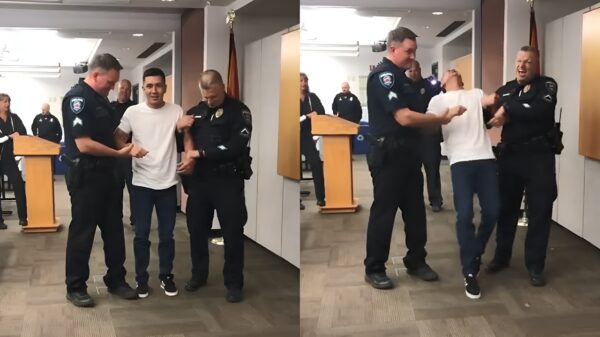 Deze tasertraining bij de politie verliep niet helemaal vlekkeloos