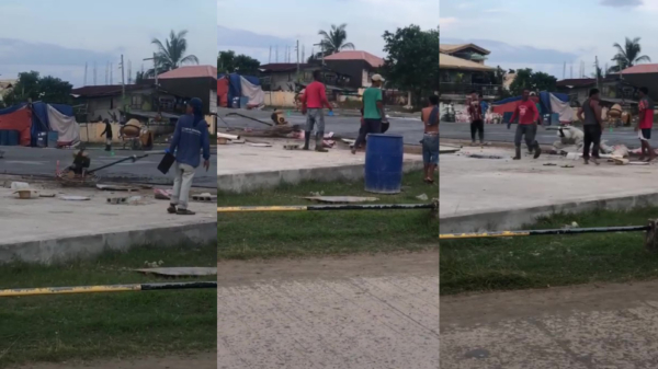 Filipijnse bouwvakkers proberen op hol geslagen gereedschap te temmen