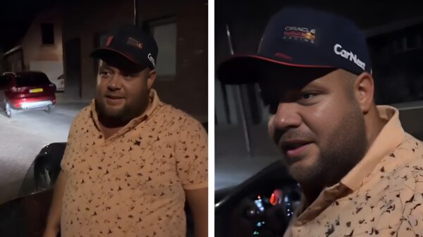 Mark Gillis rolt uit zijn Ferrari en zoekt ruzie met jongens die op straat lopen