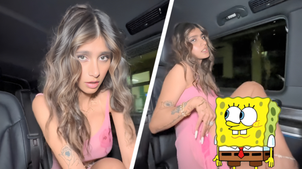 Mia Khalifa is superblij met haar nieuwe SpongeBob-jurk