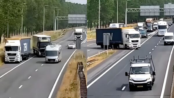 Vrachtwagenchauffeur mist afslag bij Zwolle en gooit 'm meteen in z'n achteruit