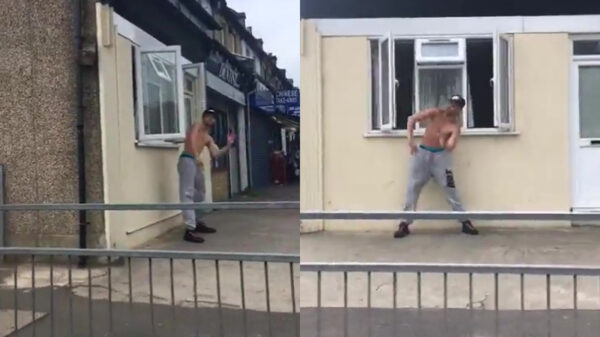 Brits gekkie bouwt zijn eigen houseparty voor het raam