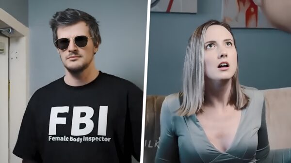 Veel flauwer wordt het niet: verdachte wordt grondig gefouilleerd door de 'FBI'