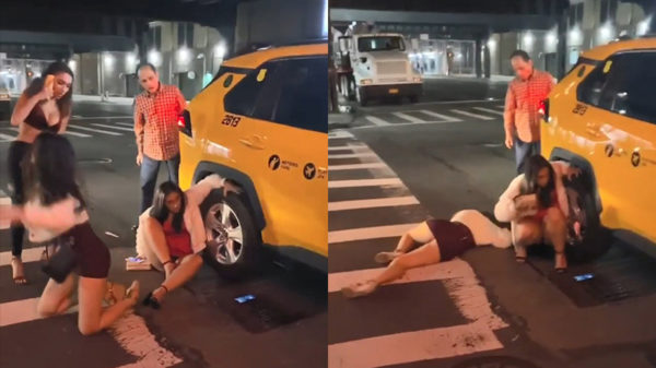 Girls night out eindigt in een zatte bedoening rollend over straat