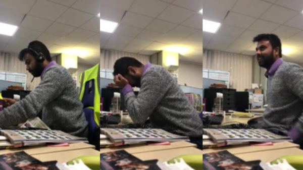 Callcentermedewerker wordt op heerlijke wijze door zijn collega's getrolled