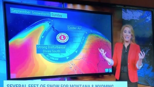 Weervrouw is tijdens live-uitzending met haar gedachten totaal ergens anders