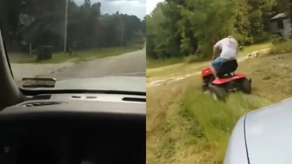 Je grasmaaiende vader zich de $#%^#& laten schrikken blijft heerlijk