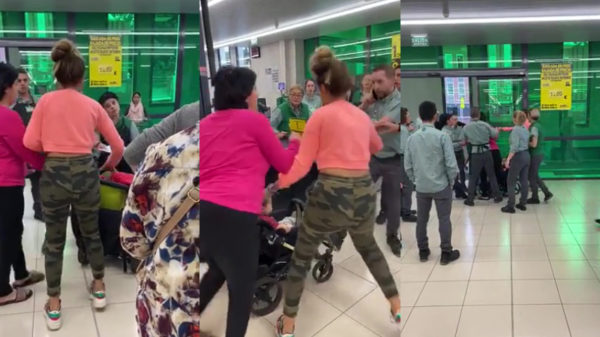 Moeder gaat samen met haar koter en oma even proletarisch winkelen