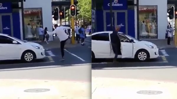 Automobilist trollen met onzichtbaar object