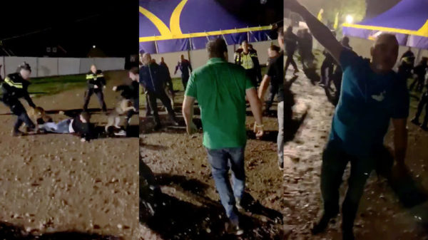 Heftige beelden van vechtpartij tussen 40 jongeren en de politie in Moergestel