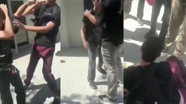 Hufter die blinde jongen mept wordt getrakteerd op een portie karma uit eigen doos