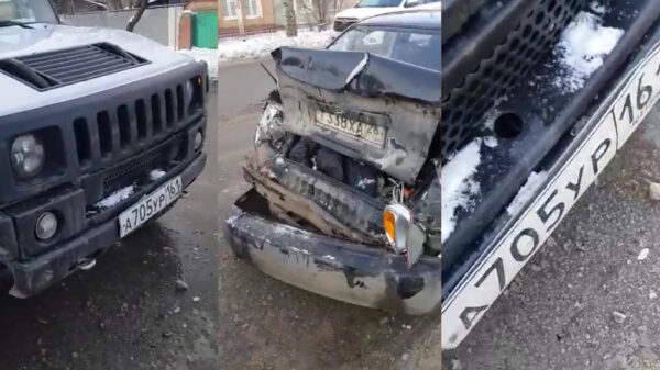 Wat er gebeurt als je met een Hummer een Hyundai van achter aanrijdt