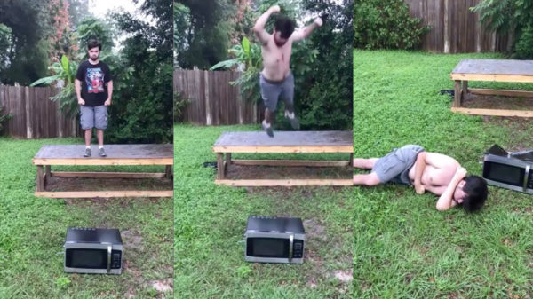 Amateurworstelaar vs magnetron: place your bets