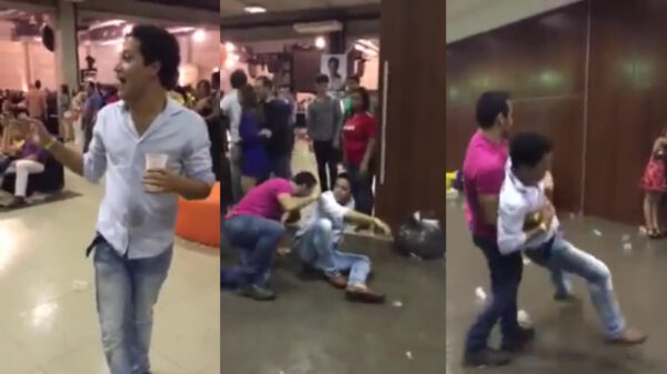 Straalbezopen feestvierder pleurt om en komt niet meer overeind