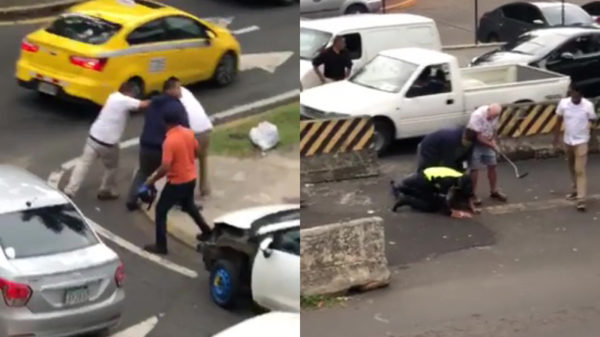 De wandelstok van opa blijkt uitermate geschikt voor een corrigerende tik