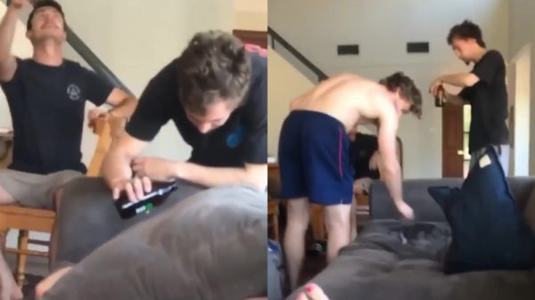 Dankzij een perfect getimede slipperworp werd hij nogal chagrijnig wakker