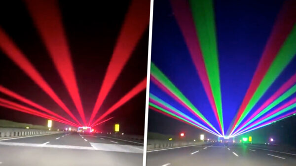 China zet lasershow in op de snelweg als nieuwe anti-vermoeidheidstechniek