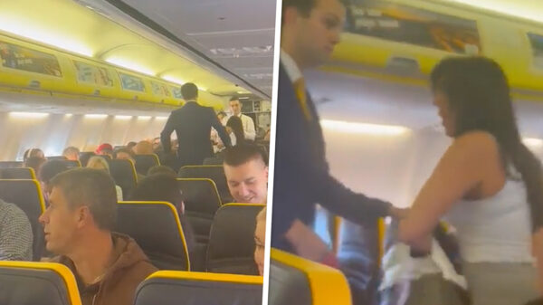 Vrouw uit Ryanair-vliegtuig gezet, gaat compleet uit haar stekker