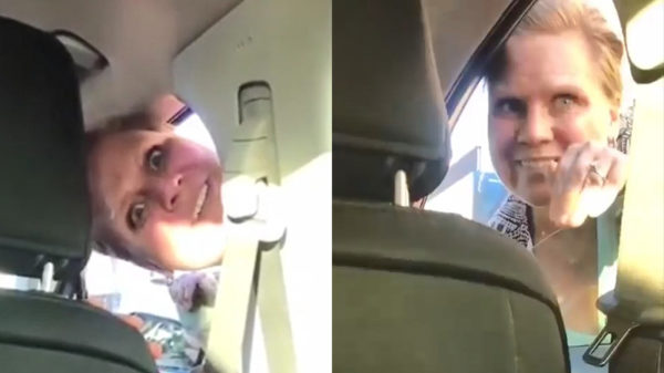 Huismoeder Karin komt verhaal halen tijdens een ordinaire verkeersruzie