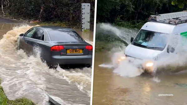Eigenwijze Engelse automobilisten vs net iets te diep water