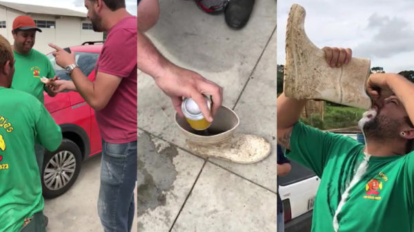 Dit extreem ranzige biertje zal hem nog wel even bijblijven