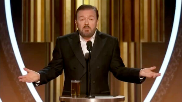Zure gezichten nadat Ricky Gervais over de banden tussen Hollywood en Jeffrey Epstein begint