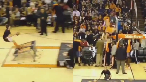 Ooit al eens een basketballer zichzelf zien dunken?